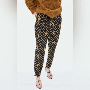 Zara Gold Tiger Medallion Pants